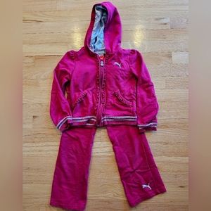 Girls Puma Hoodie Set